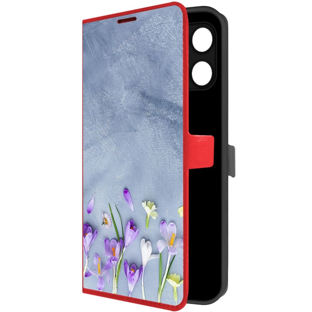

Чехол-книжка Krutoff Eco Book для Honor X6a Цветочное настроение (красный)