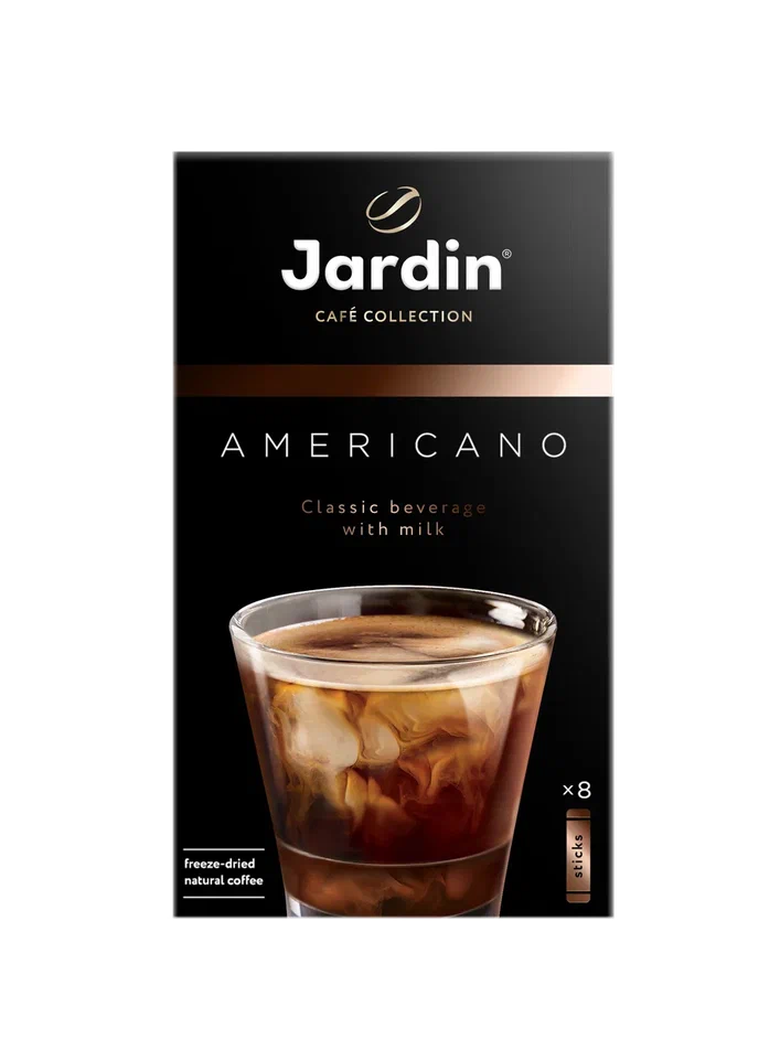 фото Напиток кофейный jardin americano растворимый, 3 в 1, 8 пакетиков, 120 г