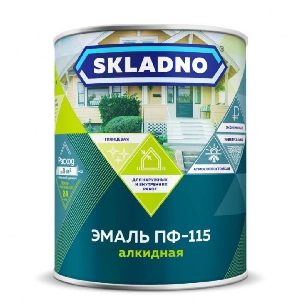 

Эмаль Skladno, ПФ-115 Пром, алкидная, коричневая, 5.5 кг