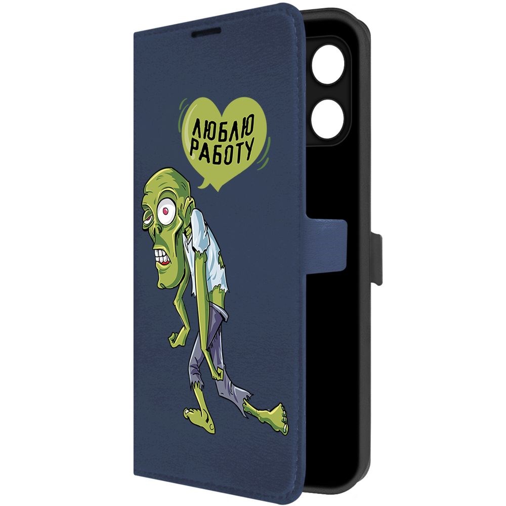 

Чехол-книжка Krutoff Eco Book для Honor X6a Люблю Работу (синий)