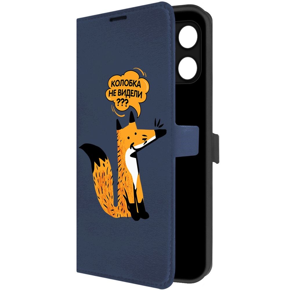 

Чехол-книжка Krutoff Eco Book для Honor X6a Лиса (синий)
