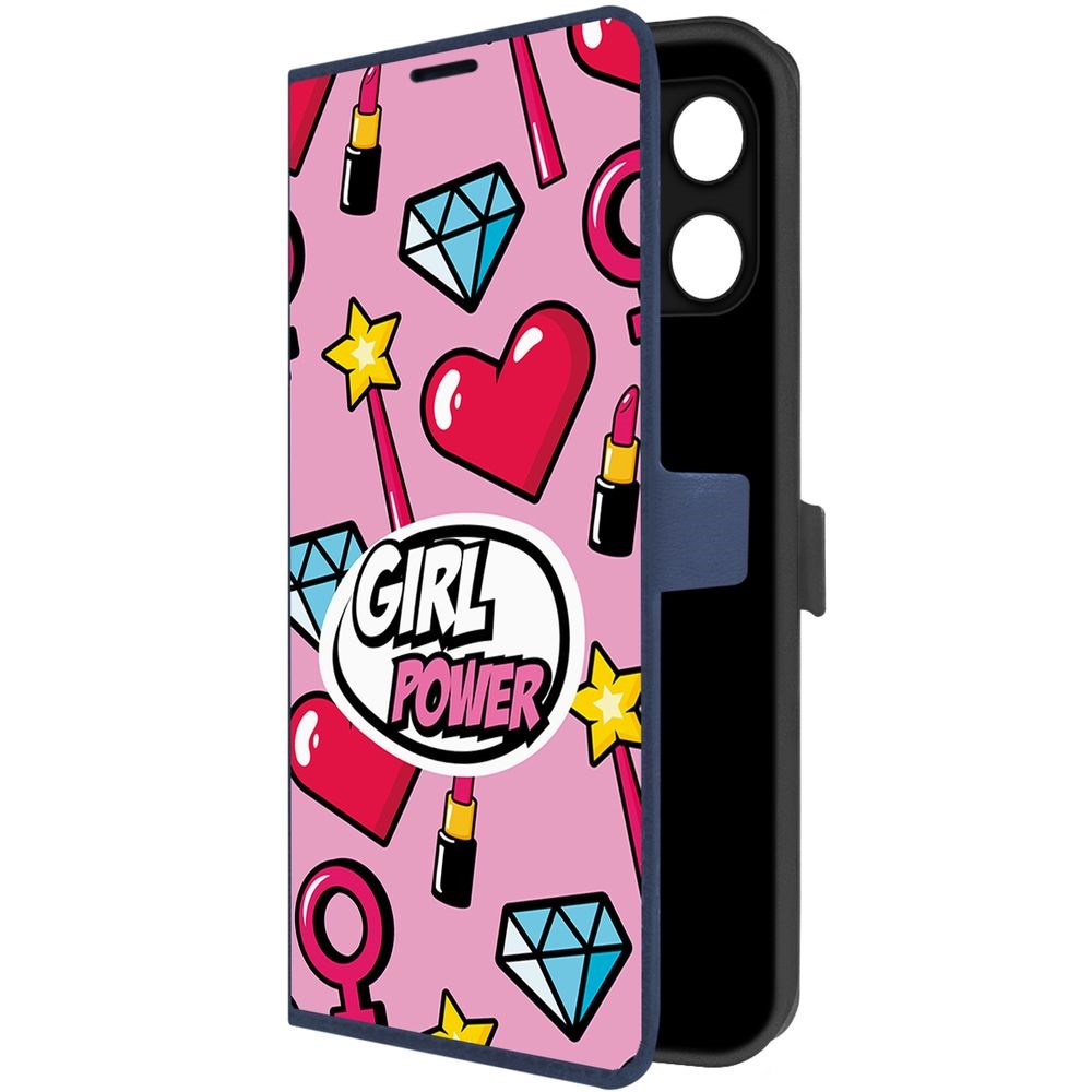

Чехол-книжка Krutoff Eco Book для Honor X6a Girl Power (синий)
