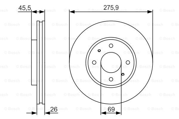 

Тормозной диск BOSCH 0986479R94