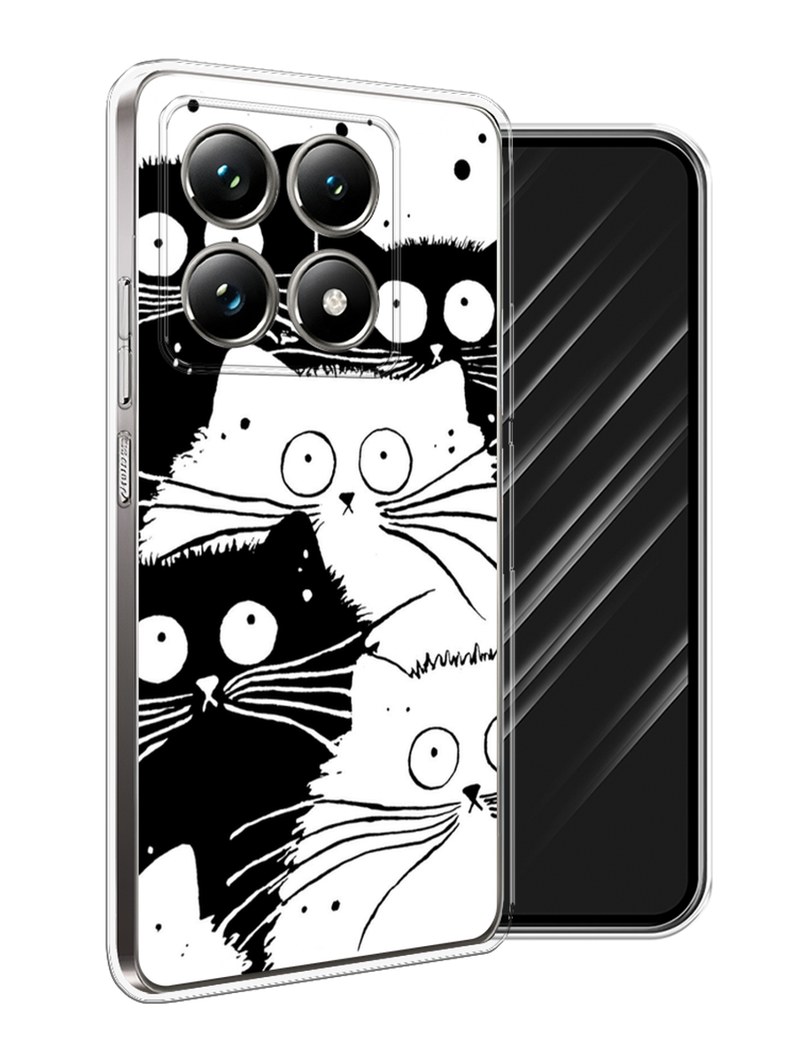 

Чехол Awog на Xiaomi 14T Pro "Коты черно-белые", Черный;белый, 323450-1