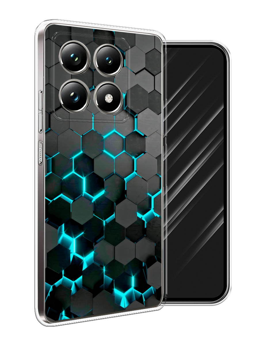 

Чехол Awog на Xiaomi 14T Pro "Соты бирюзовые", Черный;бирюзовый;синий, 323450-1