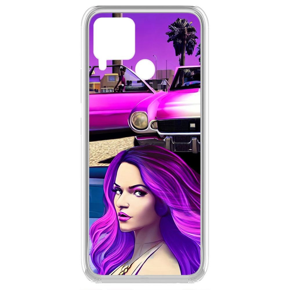 

Чехол-накладка Krutoff Clear Case Жизнь в розовом для Realme C15