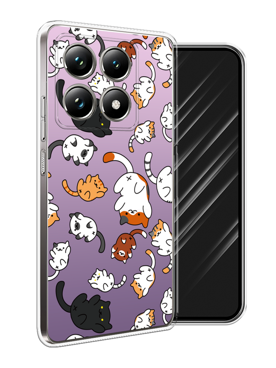 

Чехол Awog на Xiaomi 14T Pro "Котопад", Фиолетовый;белый, 323450-1