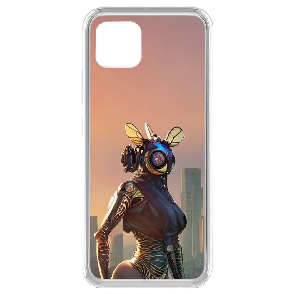 

Чехол-накладка Krutoff Clear Case Женщина-киберпчела для Realme C11