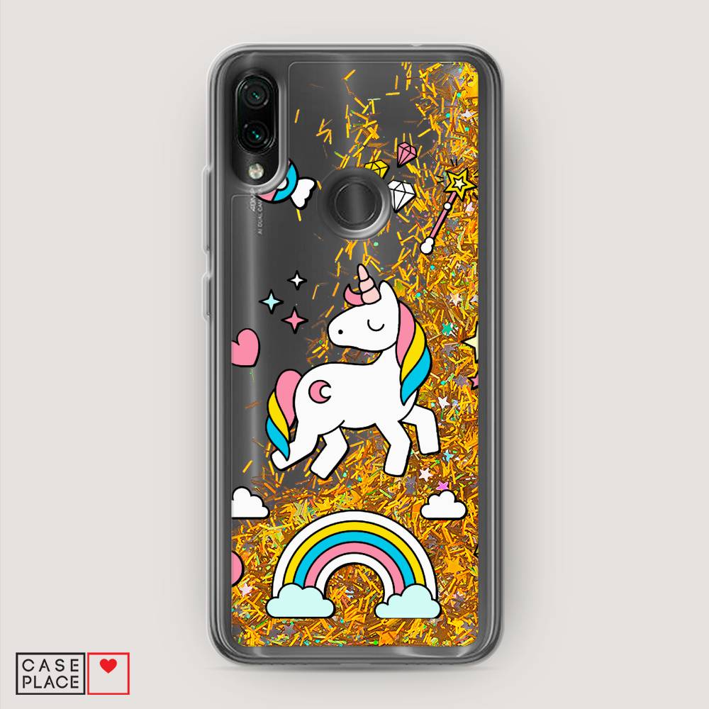 

Жидкий чехол с блестками "Принцесса единорог" на Xiaomi Redmi 7, 35090-1
