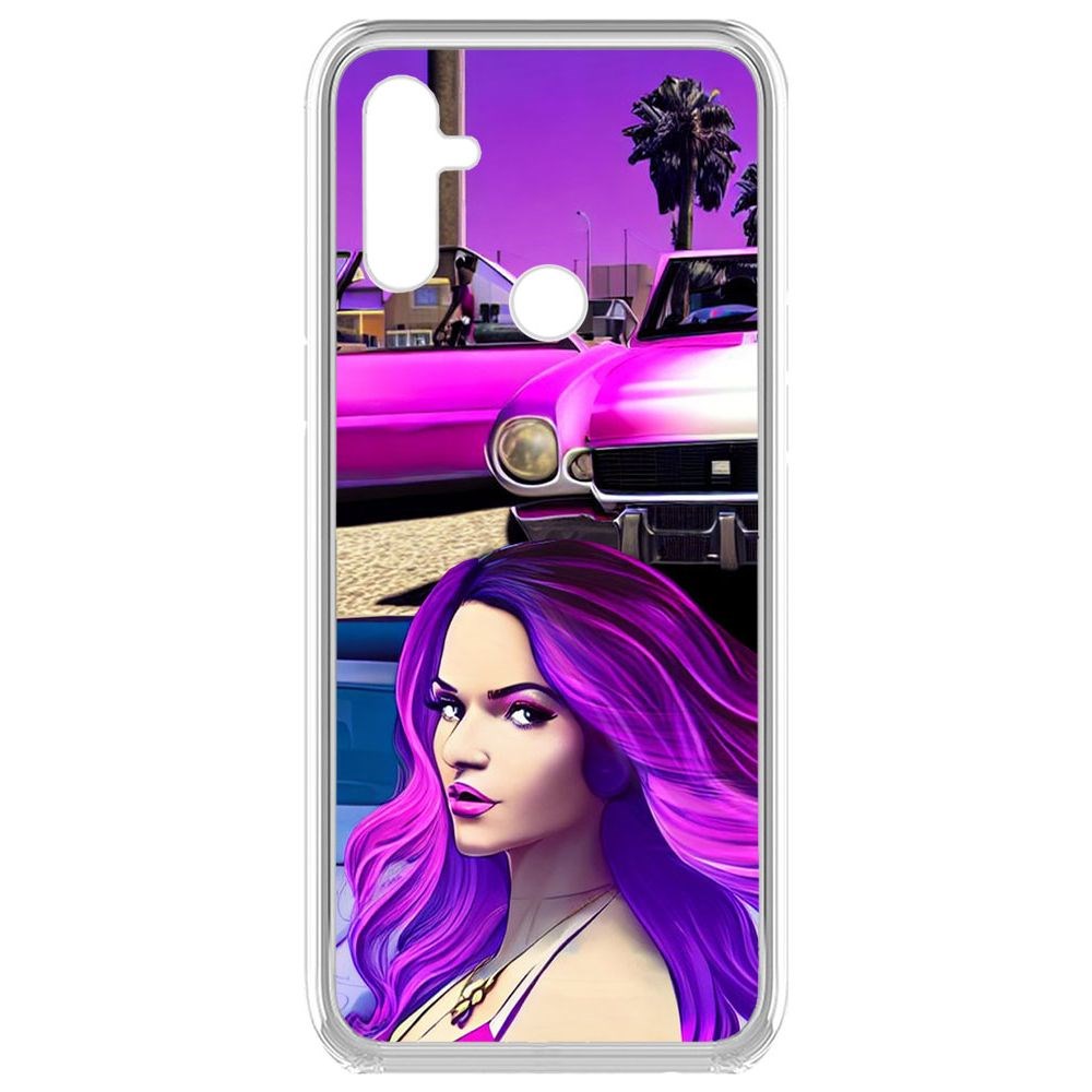 

Чехол-накладка Krutoff Clear Case Жизнь в розовом для Realme C3, Прозрачный
