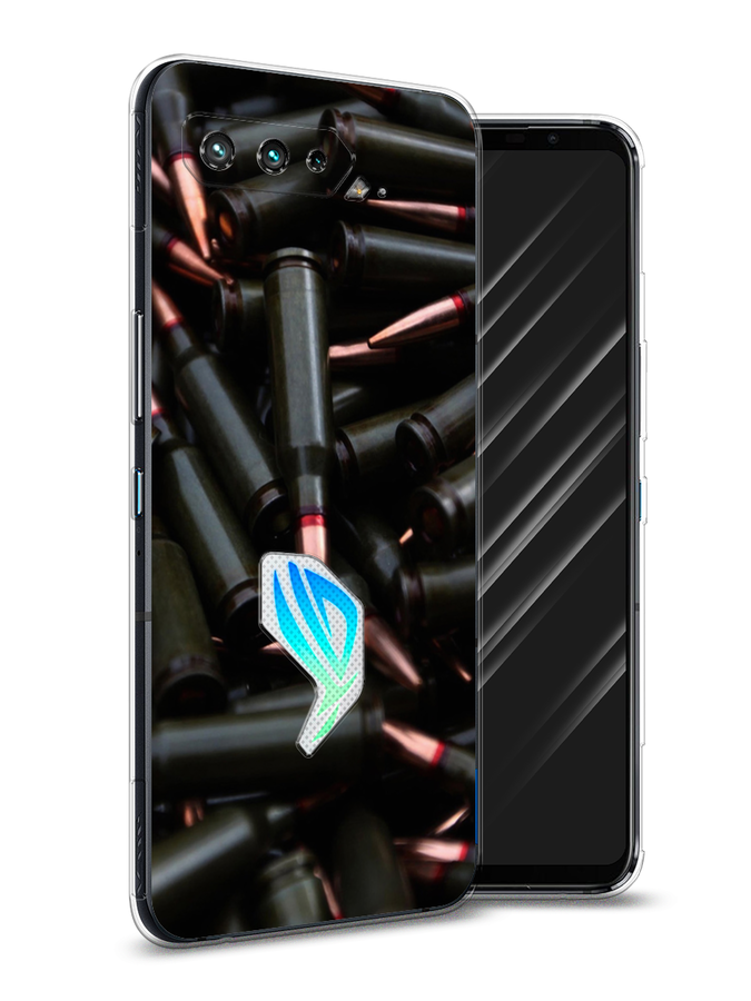

Чехол Awog на Asus ROG Phone 5 "Пули черные", Черный;коричневый, 44250-5