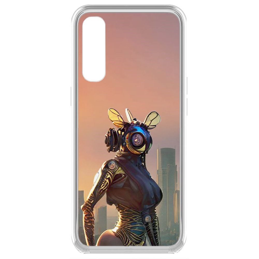 

Чехол-накладка Krutoff Clear Case Женщина-киберпчела для Oppo Reno3 Pro