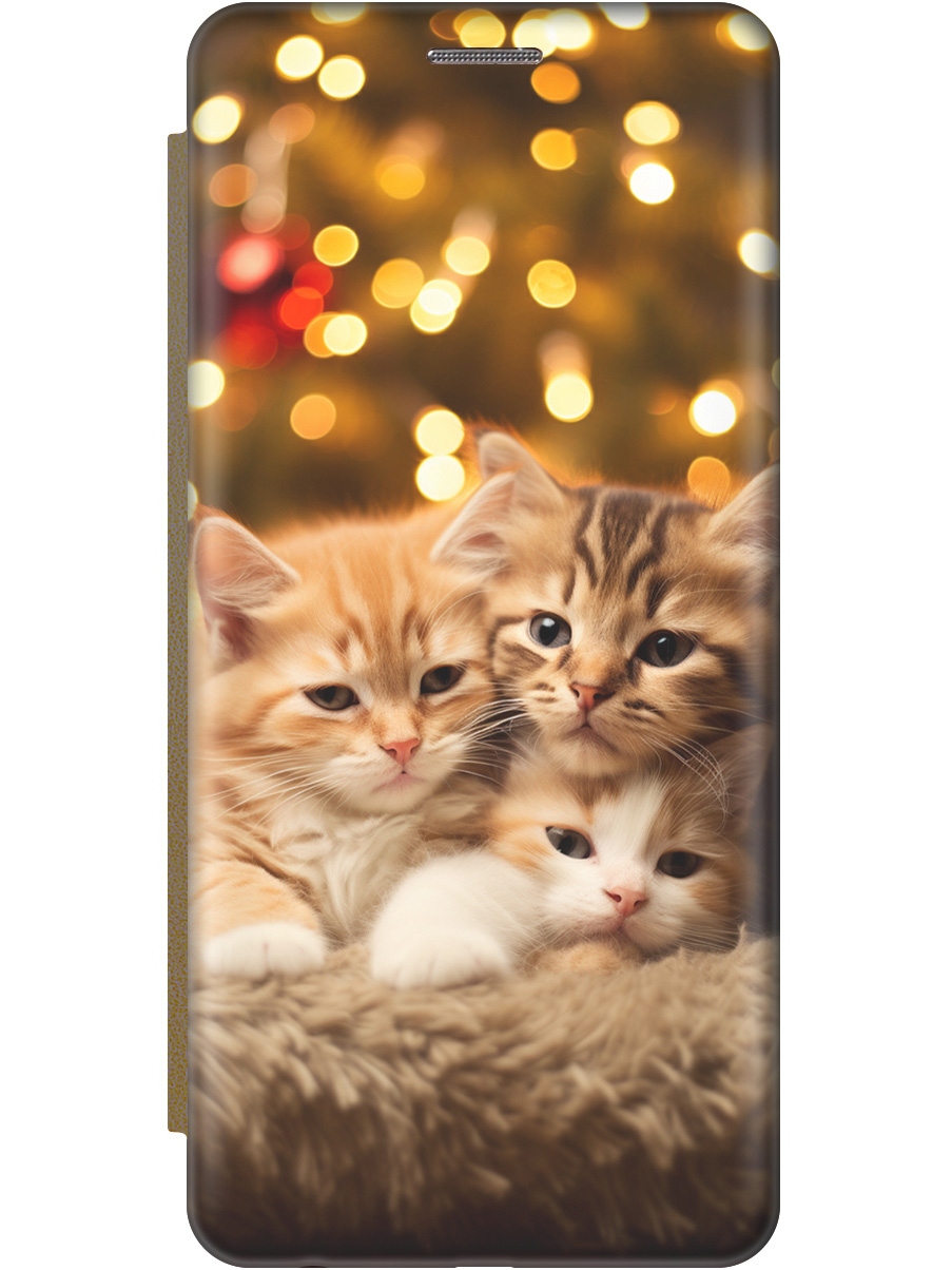 

Чехол-книжка на Xiaomi Redmi 13C "Новогодние котики" золотой, Бежевый;желтый, 20001466