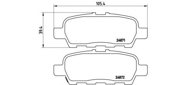 

Тормозные колодки brembo задние p56068