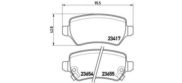 

Тормозные колодки brembo задние p59038