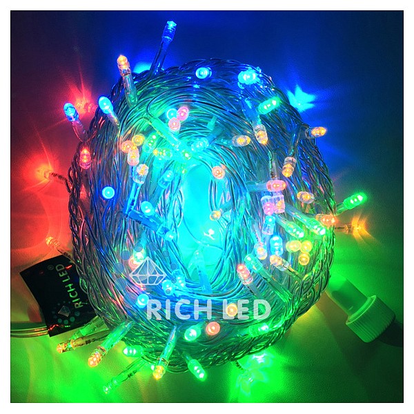 Световая гирлянда новогодняя RichLED RL_RL-S10C-220V-CW_M 10 м разноцветный/RGB