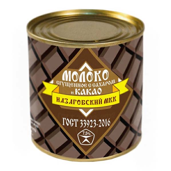

Молоко сгущенное Назаровский МКК с сахаром и какао 7,5% 370 г