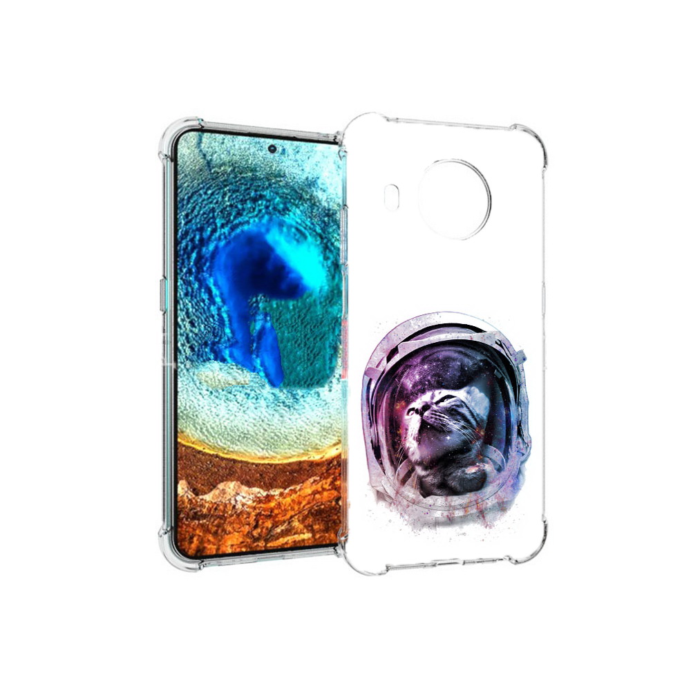 

Чехол MyPads Tocco для Nokia X20 кот в шлеме (PT159436.101.396), Прозрачный, Tocco