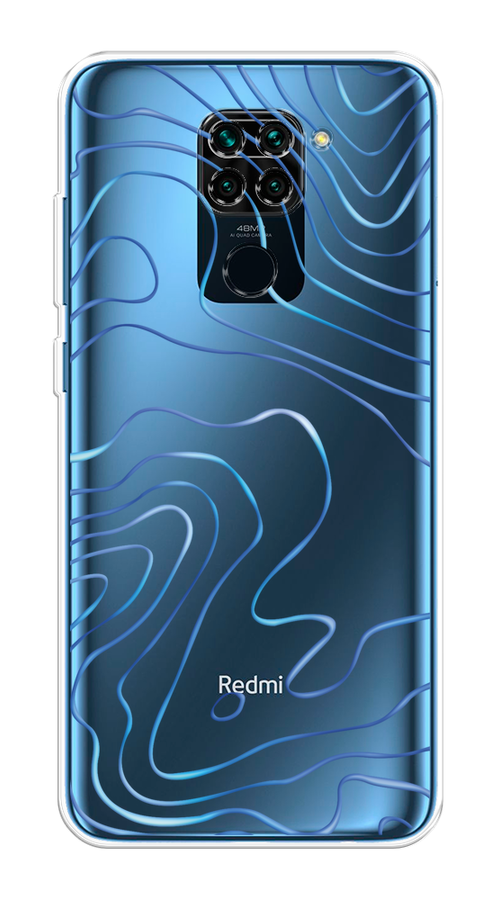 

Чехол на Xiaomi Redmi 10X, Xiaomi Redmi Note 9 "Blue lines", Прозрачный;синий, 38250-1