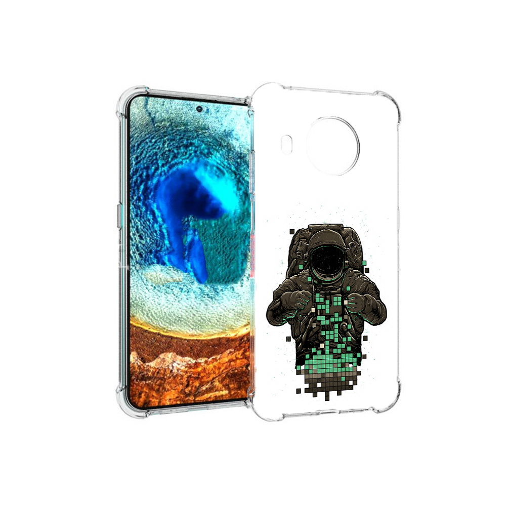 

Чехол MyPads Tocco для Nokia X20 космонавт с пикселями (PT159436.101.394), Прозрачный, Tocco