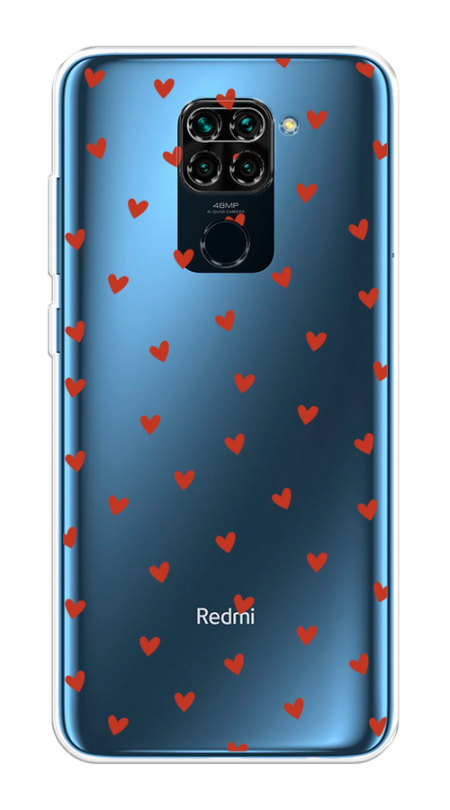 

Чехол на Xiaomi Redmi 10X/Redmi Note 9 "Red hearts", Красный;прозрачный, 38250-1