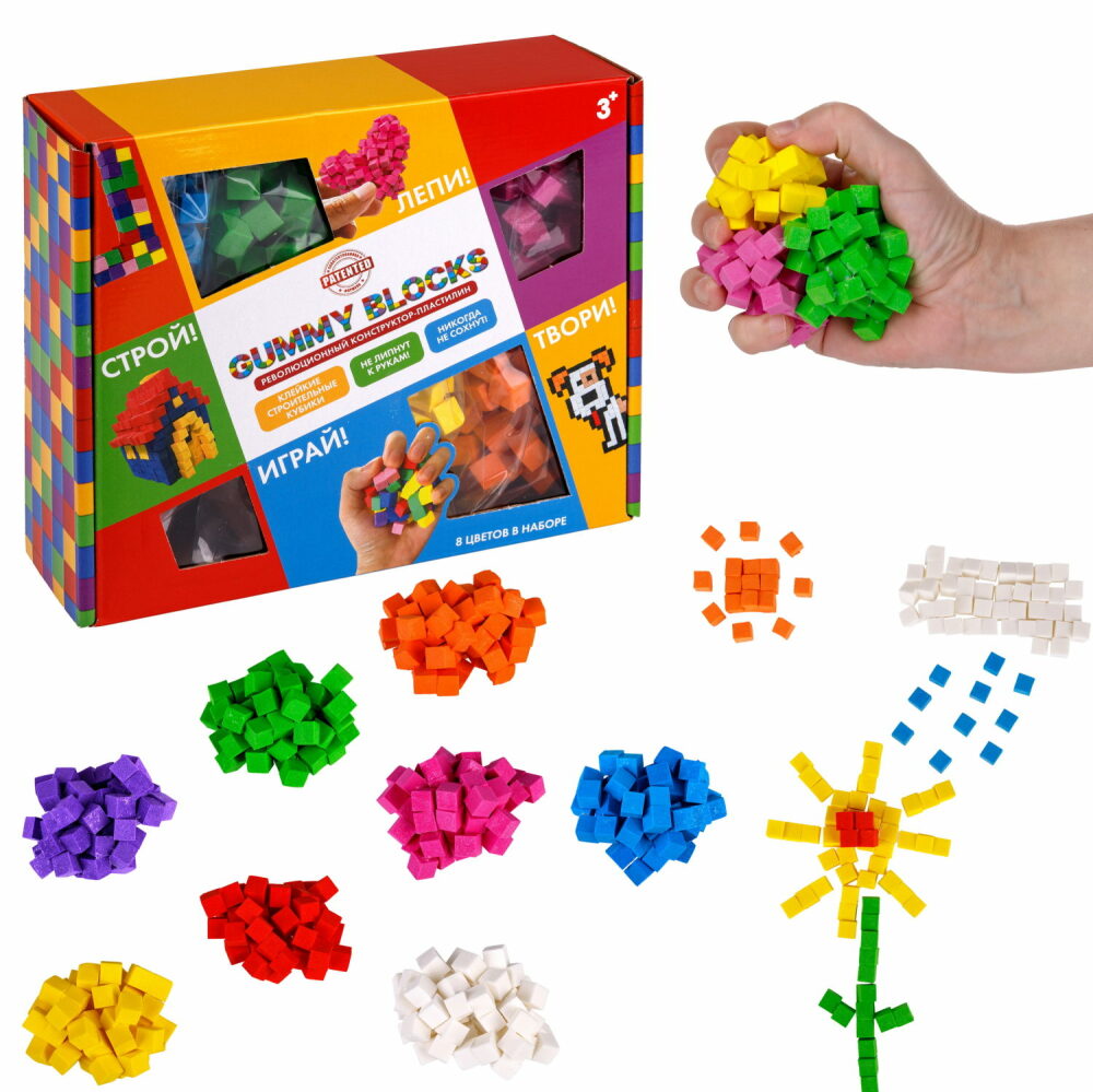 

Конструктор-пластилин 1toy GUMMY BLOCKS, Разноцветный, Т23947
