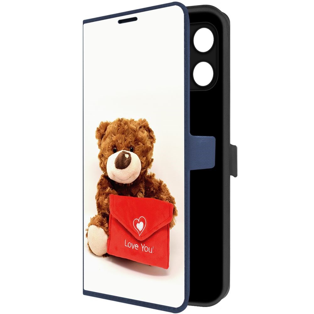 

Чехол-книжка Krutoff Eco Book для Honor X6a Медвежонок тебя любит (синий)