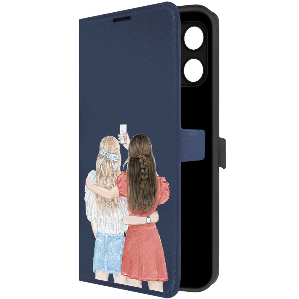 

Чехол-книжка Krutoff Eco Book для Honor X6a Лучшие подруги (синий)
