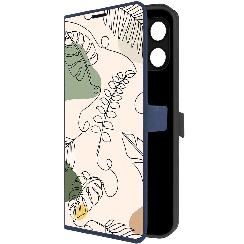 

Чехол-книжка Krutoff Eco Book для Honor X6a Линия весны (синий)