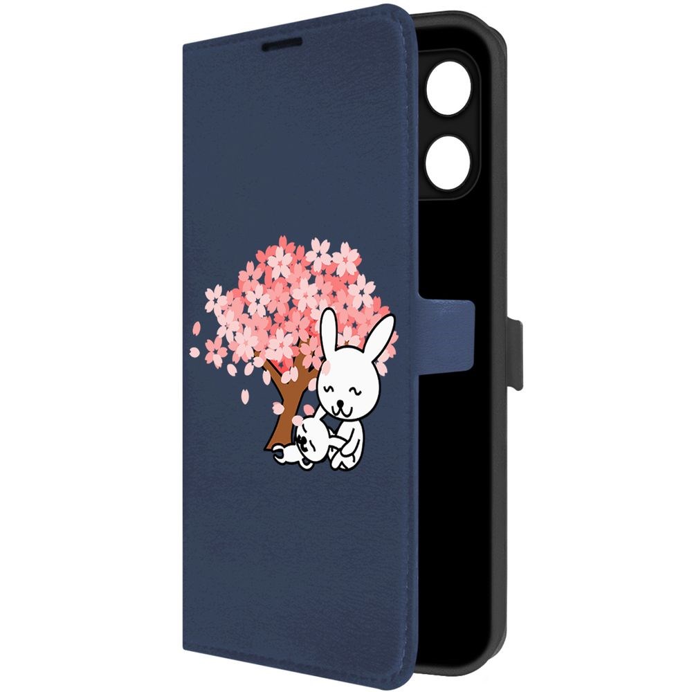 

Чехол-книжка Krutoff Eco Book для Honor X6a Кролики (синий)