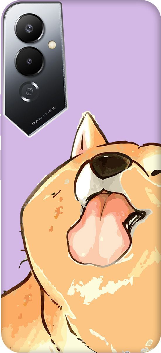 

Чехол на Tecno Pova 4 Silky Touch Premium с принтом "Shiba" сиреневый, Фиолетовый;бежевый, 158074
