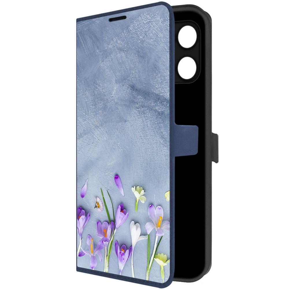 

Чехол-книжка Krutoff Eco Book для Honor X6a Цветочное настроение (синий)
