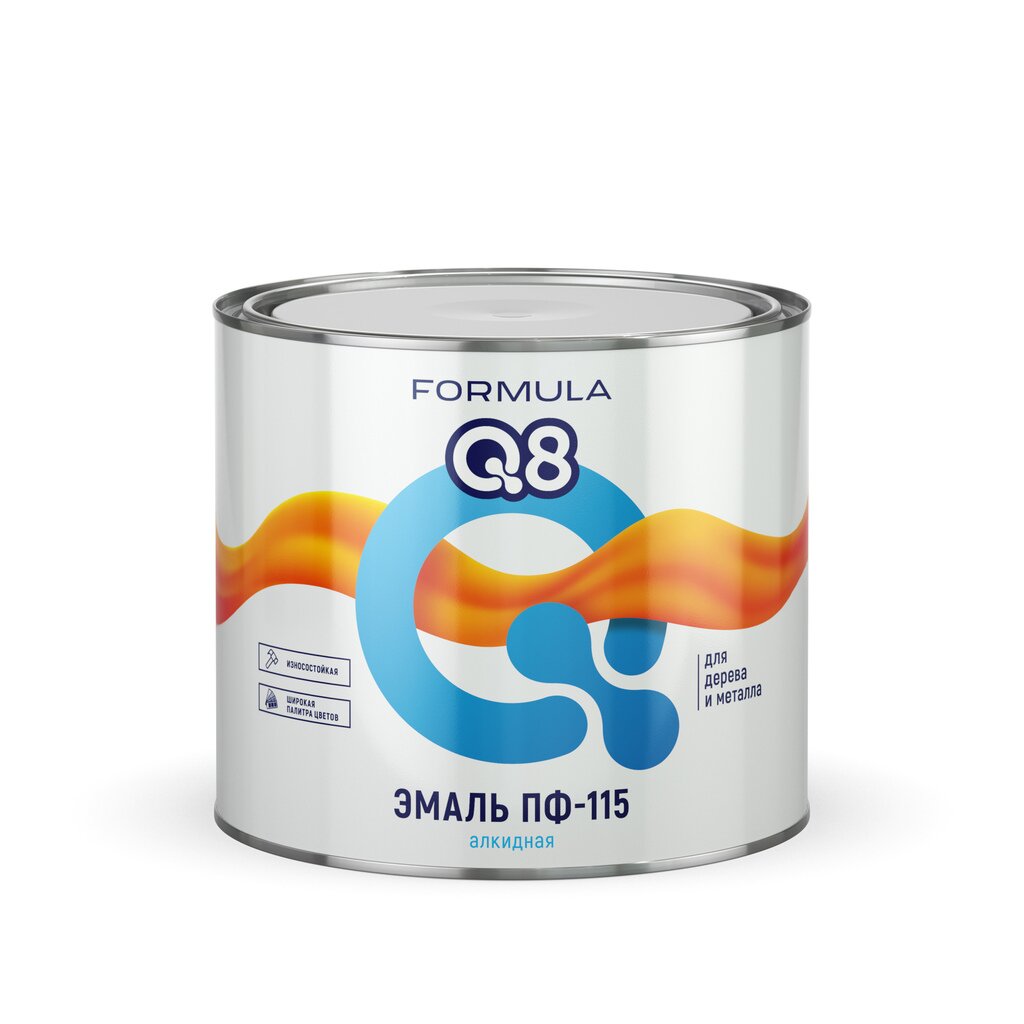 фото Эмаль пф-115 алкидная formula q8, глянцевая, 1,9 кг, светло-голубая