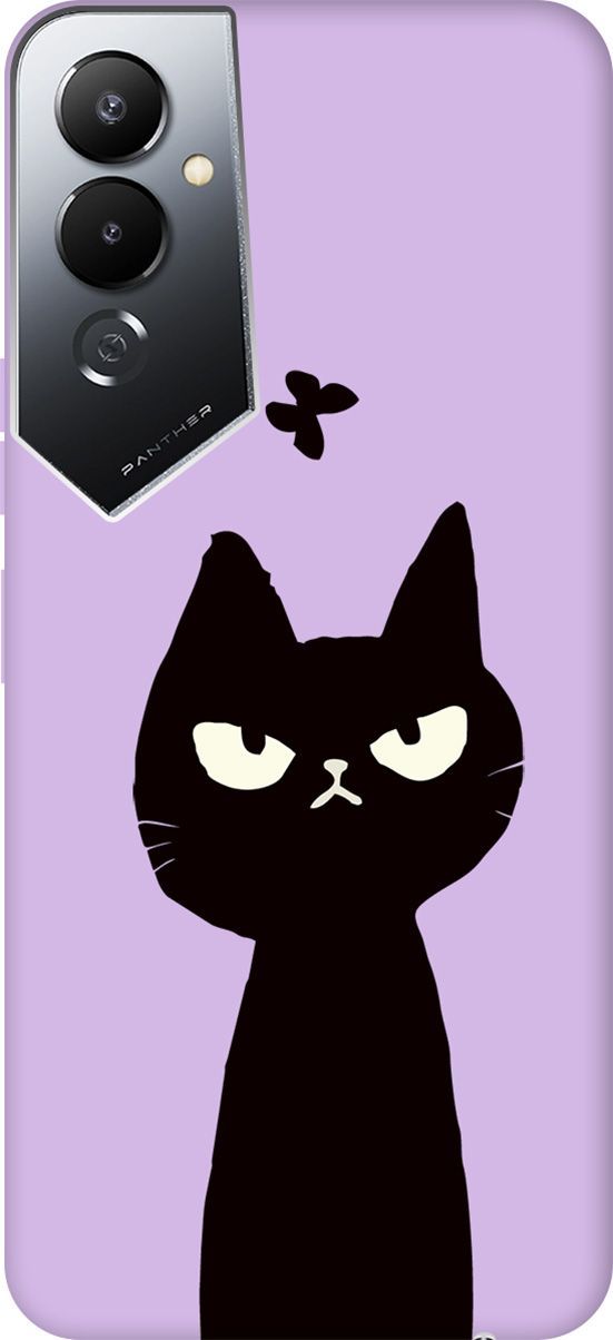 

Чехол на Tecno Pova 4 с принтом "Disgruntled Cat" сиреневый, Фиолетовый;черный, 158074
