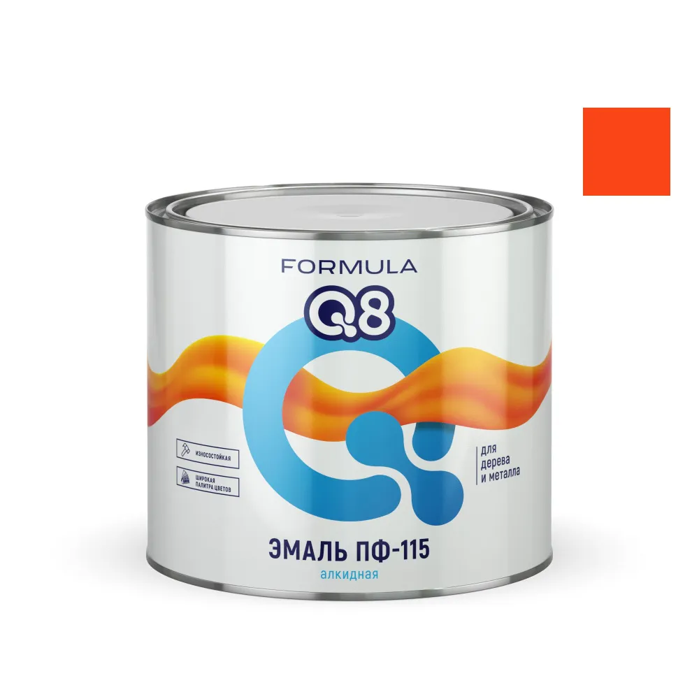 фото Эмаль пф-115 алкидная formula q8, глянцевая, 1,9 кг, оранжевая