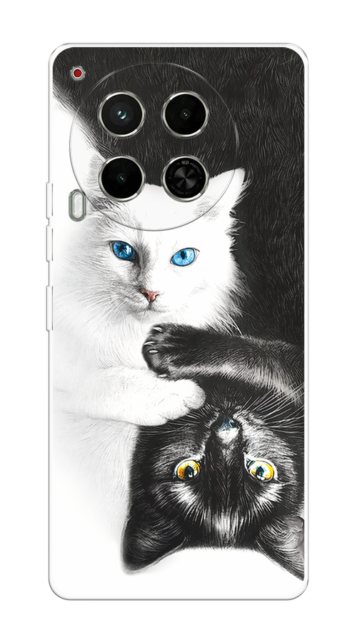 

Чехол на Tecno Camon 30 5G "Коты Инь-Янь", Черный;белый;голубой, 305550-1