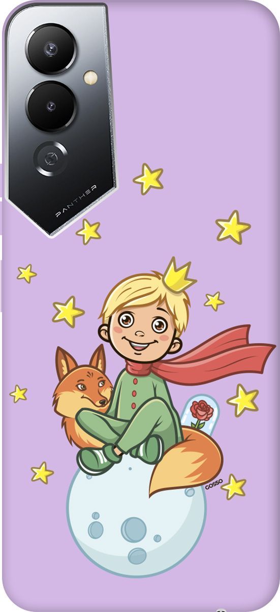

Чехол на Tecno Pova 4 с принтом "Little Prince" сиреневый, Фиолетовый;бежевый, 158073
