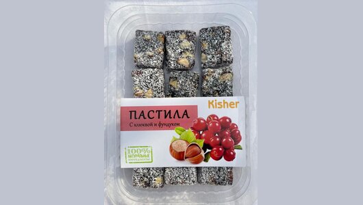 

Пастила Kisher клюква-фундук с кокосом 160 г