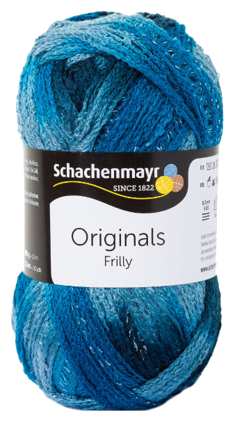 

Пряжа Schachenmayr 9807708 Frilly Original Coats (00083, jewel mix), Голубой;синий, Frilly