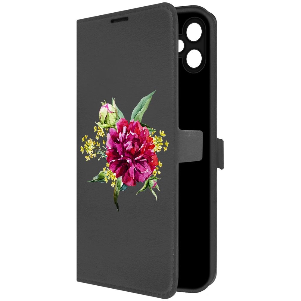 

Чехол-книжка Krutoff Eco Book для Samsung Galaxy A05 Цветочная акварель (черный)