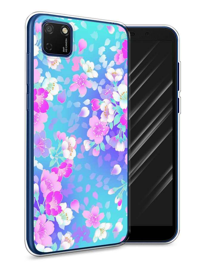 

Чехол Awog на Honor 9S "Яблоневые цветы", Голубой;розовый;белый, 6102650-8