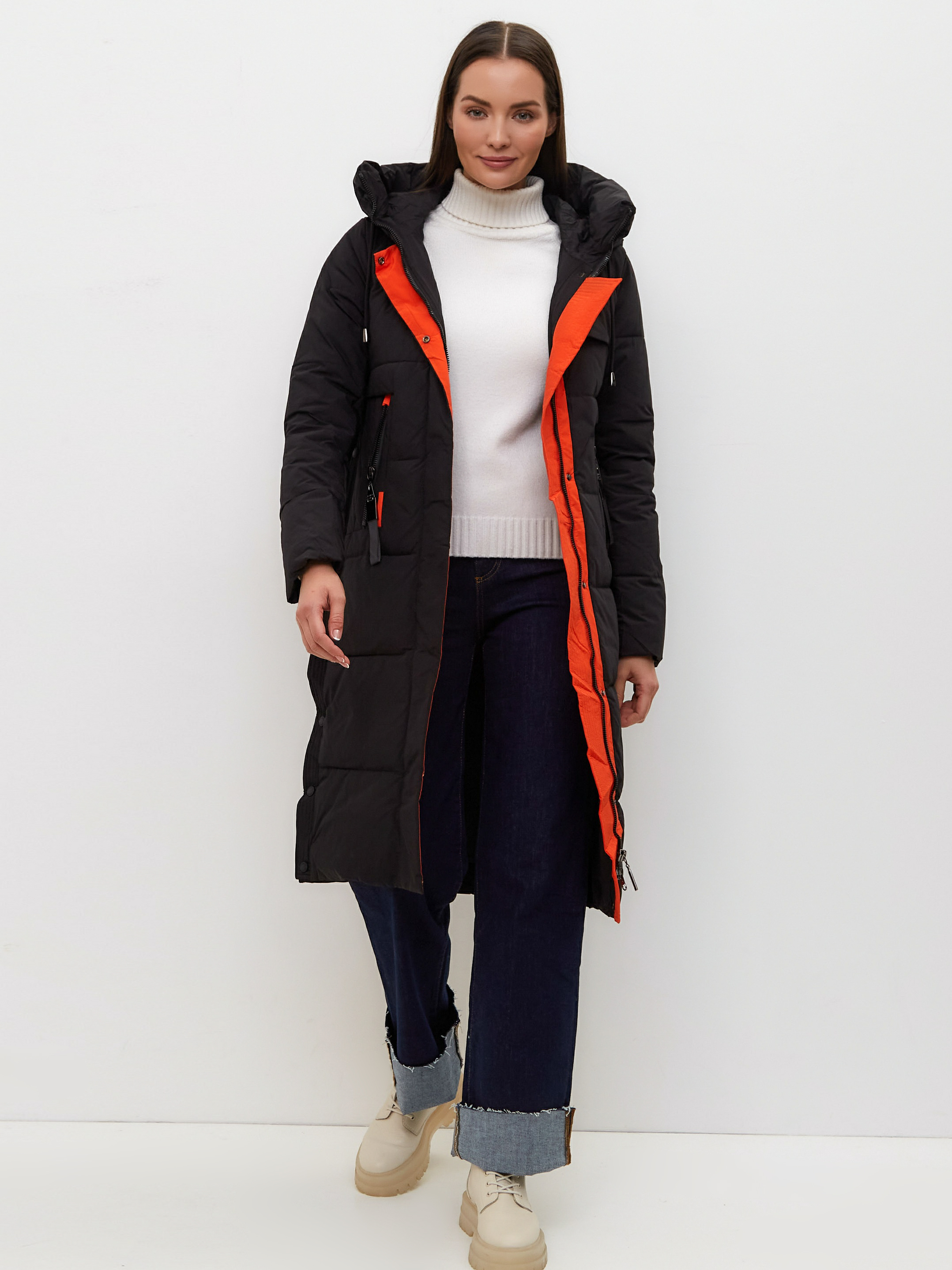 

Пальто женское Fine Baby Cat R021-2PES черное XL, R021-2PES