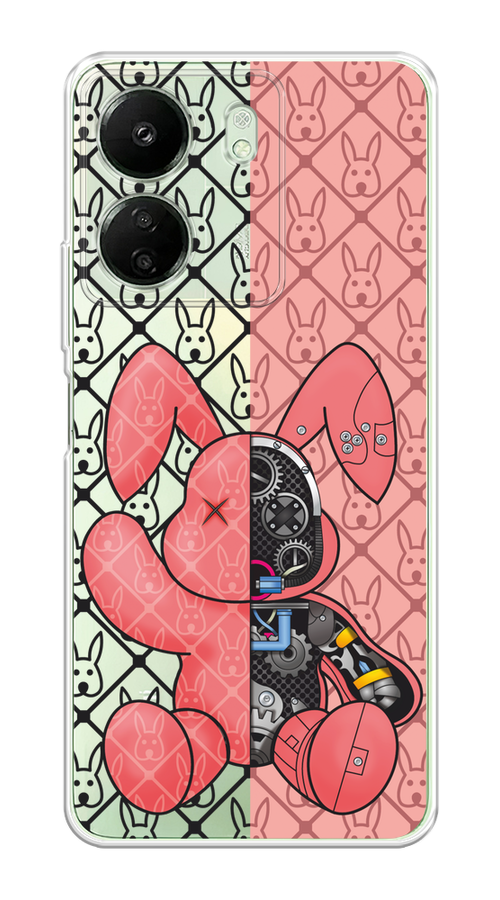 

Чехол на Xiaomi Redmi 13C/Poco C65 "Киборг-заяц розовый", Розовый;прозрачный;черный, 320650-1
