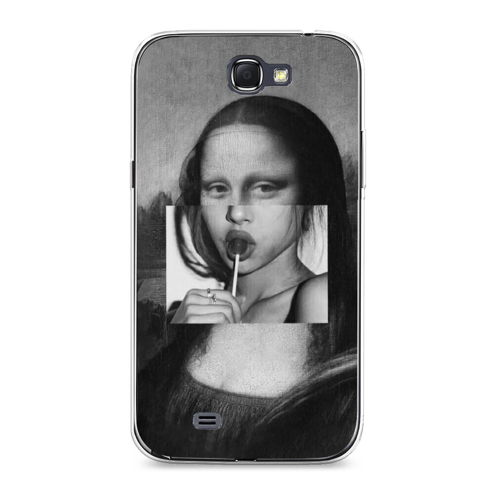 

Чехол Awog на Samsung Galaxy Note 2 / Самсунг Note 2 "Mona Lisa sucking lollipop", Серый, 23250-9