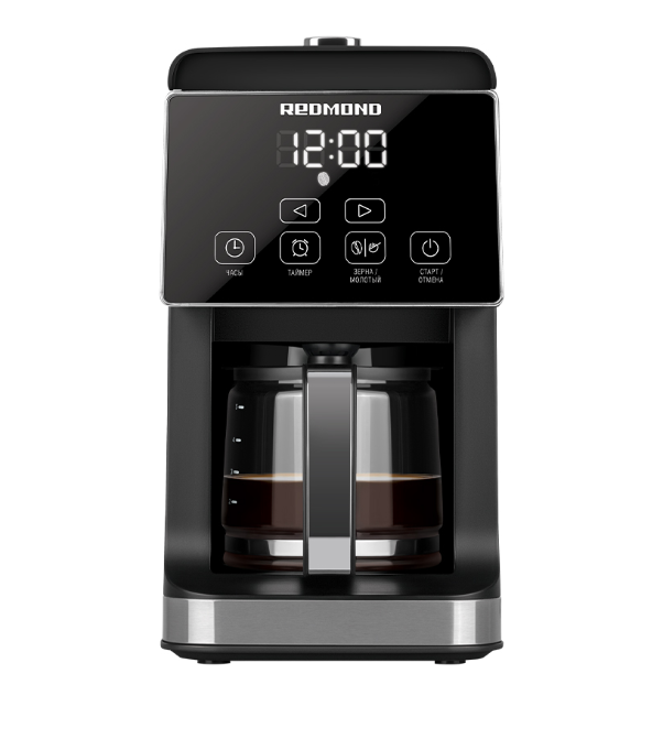 Кофеварка капельного типа REDMOND CM703 серебристый, черный рожковая кофеварка redmond cm702 серебристый