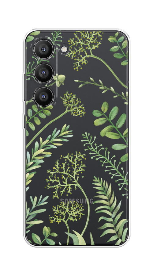 

Чехол на Samsung Galaxy S23 5G "Green Leaves", Зеленый;прозрачный, 2107350-1