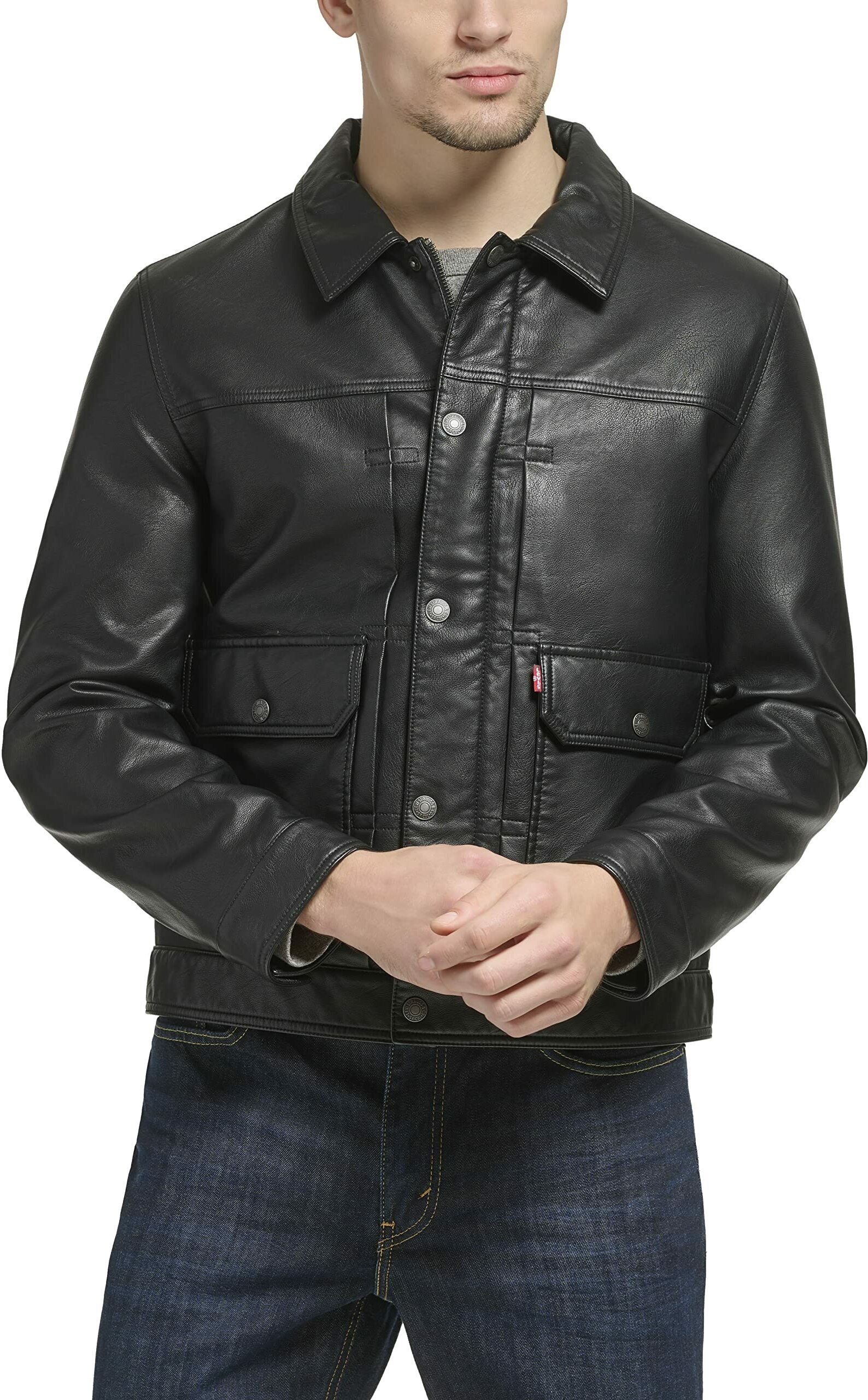 Кожаная куртка мужская Levi's LM3MU785-BLK черная L