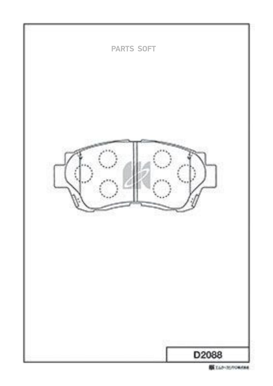 

D2088-01_370 00Y02-2088 колодки дисковые п. Toyota Camry 2.23.0 91-96Celica 2.0 92-99