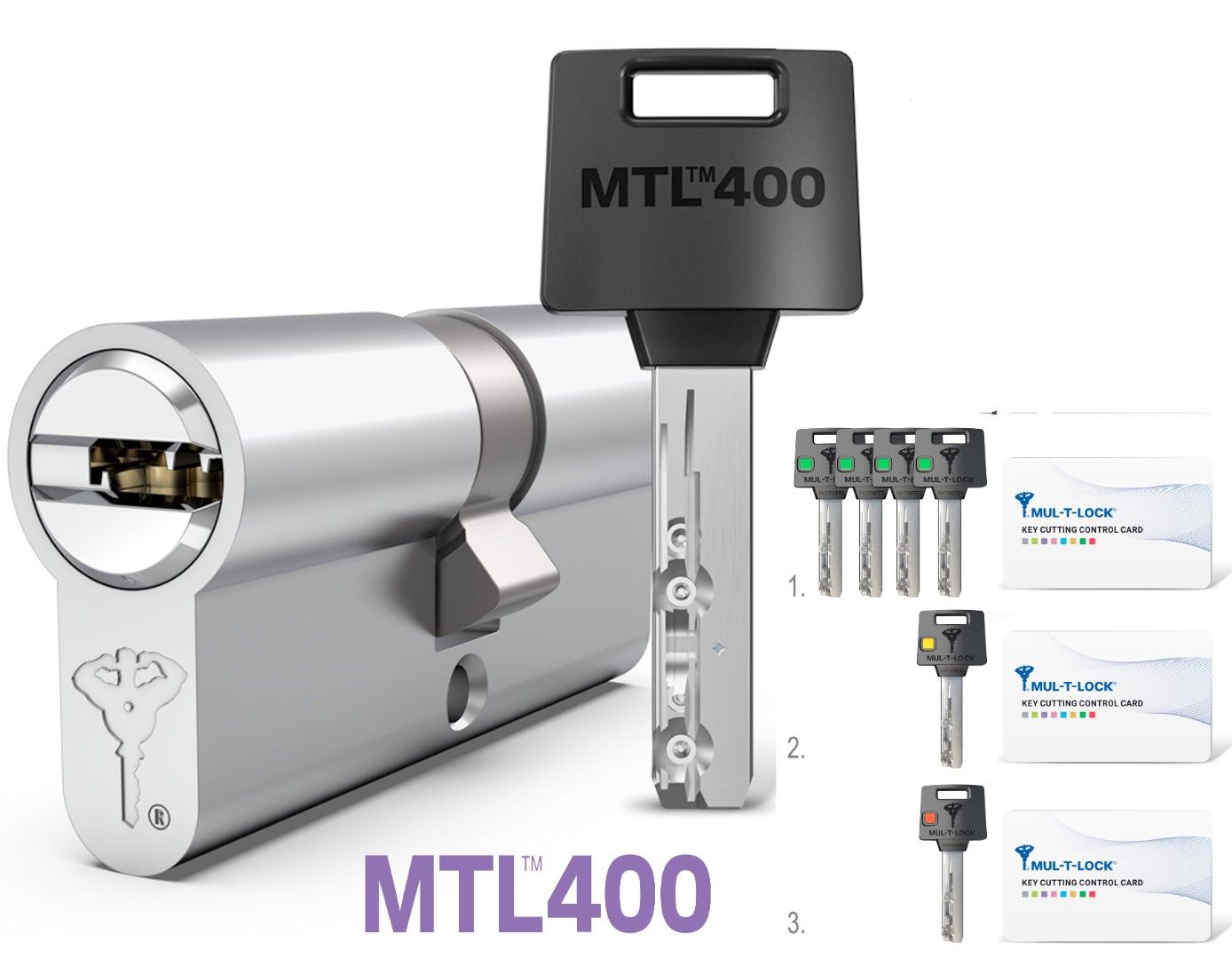 

Цилиндровый механизм Mul-T-Lock MTL400 76 (38x38) ключ-ключ никель флажок, Серебристый