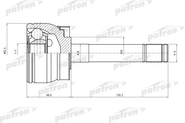 ШРУС наружн к-кт NISSAN: Terrano II 93-02 [A:27, B:27] PATRON PCV4722